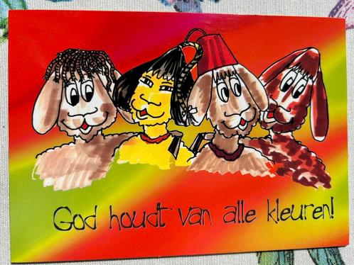 119. Kaart illustr God van alle kleuren, Verzamelen, Ansichtkaarten | Themakaarten, Ongelopen, Ophalen of Verzenden