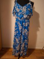 Maxi Jurk Blauw Bloemenprint BPC Selection Cold Shoulder, Anneonline, Zuidwal 11, Bonprix, Blauw