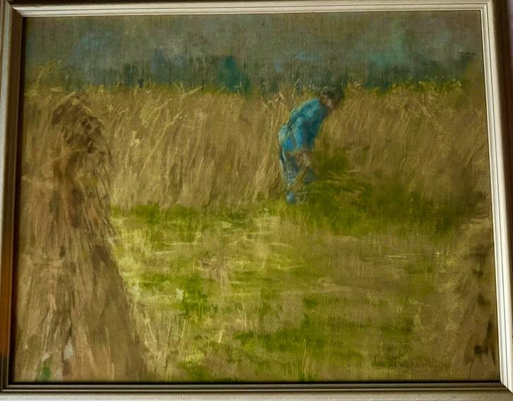 Maria de Ruiter de Witt, pastel op doek, 75 x 60 cm, Antiek en Kunst, Kunst | Schilderijen | Abstract, Ophalen of Verzenden