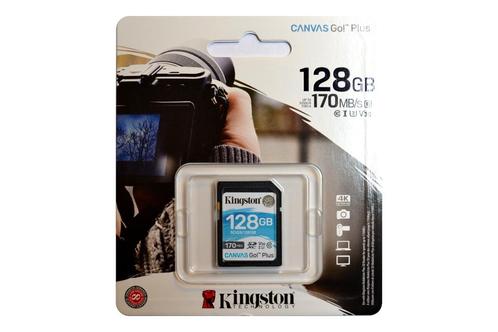 Kingston Canvas Go! Plus 128GB SDXC geheugenkaart, Audio, Tv en Foto, Fotografie | Geheugenkaarten, Nieuw, SDXC, 128 GB, Fotocamera