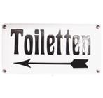 Toiletbord Emaille 20 x 10 cm - emaille toiletten bord