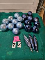 kerstballen blauw glas donker en licht [b77], Diversen, Kerst, Ophalen of Verzenden