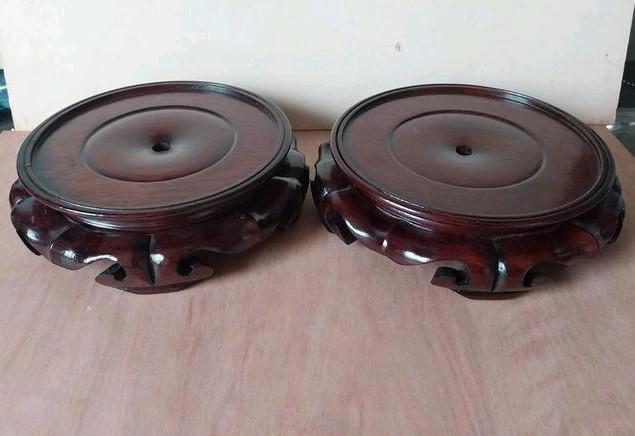 2 hardhouten chinese onderzetters , 19 cm doorsnee, Antiek en Kunst, Kunst | Niet-Westerse kunst, Ophalen of Verzenden