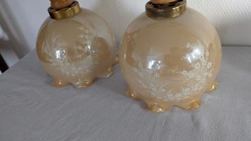 Franse Retro Vintage hanglamp licht glim met hout beschikbaar voor biedingen