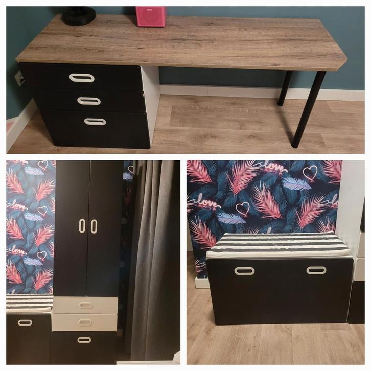 Ikea Småstad kinderkamer set - kast, kist, bureau, Kinderen en Baby's, Kinderkamer | Commodes en Kasten, Gebruikt, 105 cm of meer