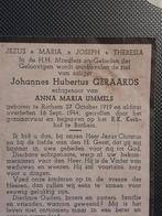 Bidprent bevrijding Rothem Geraards 1944, Ophalen of Verzenden, Nederland, Boek of Tijdschrift