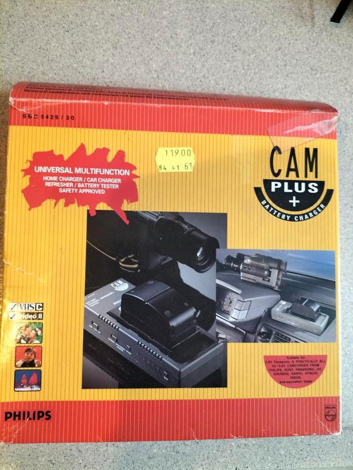 Philips CAM Plus SBC 5429/20 - VHS & Video8 Lader, Audio, Tv en Foto, Accu's en Batterijen, Gebruikt, Oplaadbaar, Ophalen
