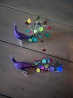 Twee paarse pauwen kerst hangers kerstballen kerstmis, Diversen, Kerst, Verzenden, Gebruikt
