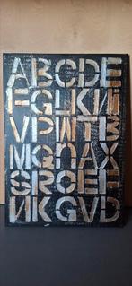 Schilderij letters 70x 100cm., Antiek en Kunst, Ophalen