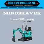 TE HUUR!! minigraver minikraan dumpers huren, Ophalen of Verzenden, Graafmachine