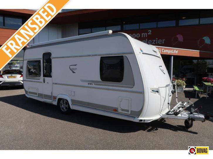 Fendt Opal 495 SFB, Caravans en Kamperen, Caravans, tot en met 4, Rondzit, Fendt, Frans bed, Overige typen, Gascomfoor, Kachel