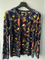 Geisha trui blauw veren print velours maat 42 nieuw, Geisha, Blauw, Maat 42/44 (L), Nieuw