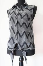 LOFTY MANNER Zwart/Wit Patroon Knoop Blouse Top XS 34, Ophalen of Verzenden, Zo goed als nieuw, Maat 34 (XS) of kleiner, Zwart