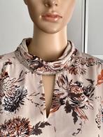 J415 Comma maat 40=M jurk gevoerd  jurkje beige/bruin/wit, Kleding | Dames, Jurken, Maat 38/40 (M), Beige, Zo goed als nieuw, Knielengte