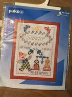 Leuk borduurpakket geboorte tegel merklap, Hobby en Vrije tijd, Borduren en Borduurmachines, Ophalen of Verzenden, Nieuw, Borduurpakket