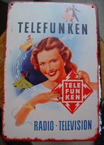 TELEFUNKEN REKLAME -METAAL-, Verzamelen, Ophalen of Verzenden, Gebruikt, Reclamebord