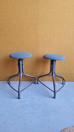 Set vintage krukken, hoogte verstelbaar, nieuwe stoffering, Gebruikt, Staal, Vintage, In hoogte verstelbaar