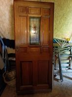 Merbau Buitendeur met Glas in Lood, Gebruikt, Ophalen of Verzenden, 200 tot 215 cm, Glas