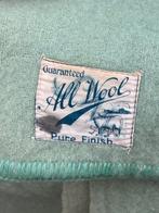 Vintage wollen deken Pure Finish zeegroen 1969, Ophalen of Verzenden, Zo goed als nieuw