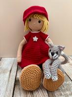 Gehaakte aankleedpop met katje, Ophalen of Verzenden, Zo goed als nieuw, Overige typen