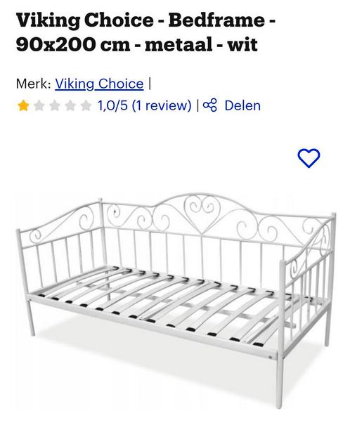 Spijlen bed, Huis en Inrichting, Slaapkamer | Stapelbedden en Hoogslapers, Gebruikt, Hoogslaper, 90 cm, 200 cm, Eenpersoons, Ophalen