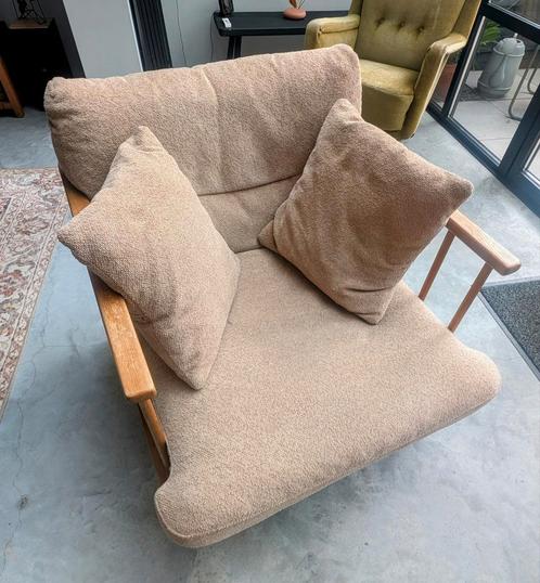Fauteuil loods 5 woody, bruin/beige nieuw prijs 599, Huis en Inrichting, Banken | Sofa's en Chaises Longues, Zo goed als nieuw