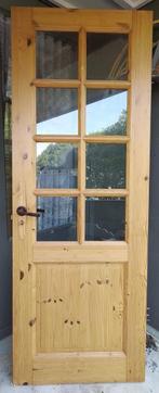 Grenen deur, Doe-het-zelf en Verbouw, 80 tot 100 cm, Gebruikt, Glas, Ophalen