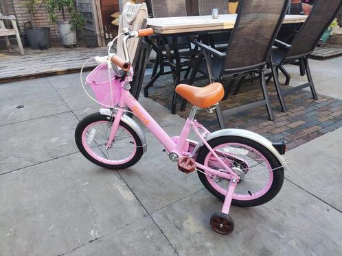 Stitch 14"/16"  meisjes fiets, Fietsen en Brommers, Fietsen | Meisjes, Zo goed als nieuw, 14 inch of minder, Handrem, Ophalen