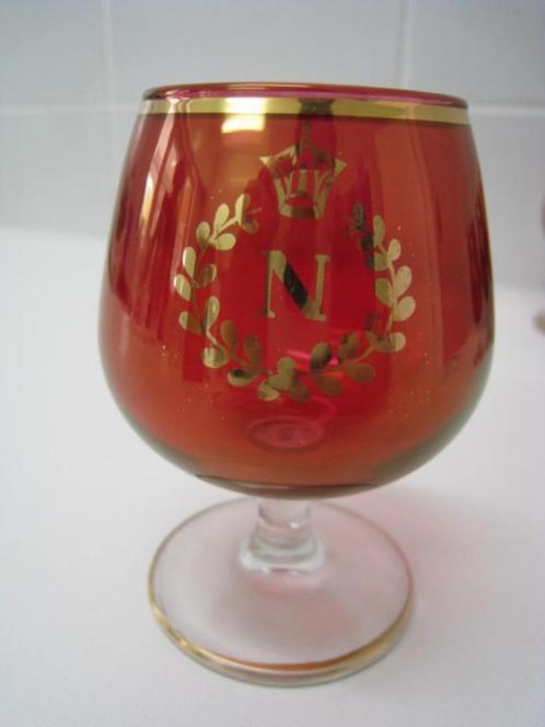 4 vintage jaren 60 Luminarc Napoleonglas rood bourbon cognac, Verzamelen, Glas en Borrelglaasjes, Ophalen of Verzenden