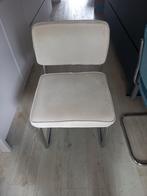 4 ribstof buisframe eetkamerstoelen crème, Ophalen, Gebruikt, Vier