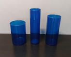 IKEA - Cylinder - Vazen - Set van 3 - Kobaltblauw, Blauw, Ophalen of Verzenden, Minder dan 50 cm, Glas