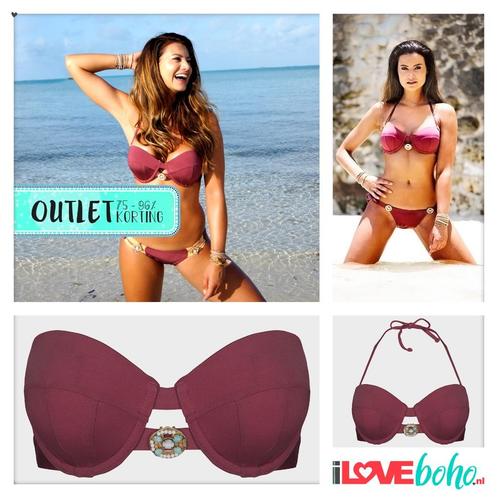 Boho Bikini aubergine 86-96% korting outlet, Kleding | Dames, Badmode en Zwemkleding, Nieuw, Bikini, Paars, Verzenden