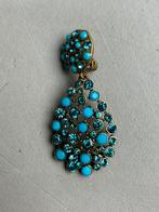 Oscar de La Renta single earring 1 oorbel clip blauw, Ophalen of Verzenden, Zo goed als nieuw, Blauw, Overige materialen