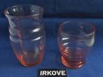 TWEE ART DECO GLAZEN * Rose *, Verzenden