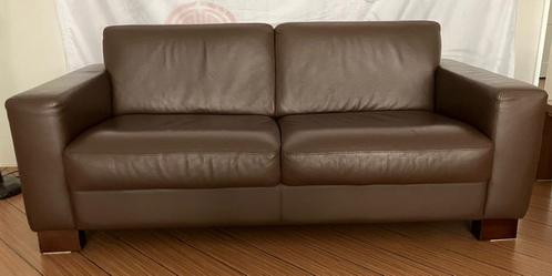 ACTIE 2x 2,5 zits bankstellen wish Leder dark Espresso leer, Huis en Inrichting, Banken | Bankstellen, Zo goed als nieuw, Rechte bank