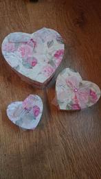 Bijoux opbergdozen NIEUW 3 stuks hartvormig, Nieuw, Overige materialen, Roze, Ophalen
