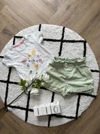 ZGAN groen Denim Co girls short & wit roze Primark shirt 110, Meisje, Ophalen of Verzenden, Zo goed als nieuw, Setje