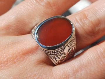Vanoli 925 zilver ring voor heren carneool agaat maat 21,25 beschikbaar voor biedingen