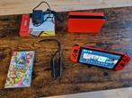 Nintendo Switch Oled Mario Red edition compleet, Switch OLED, Met games, Met 2 controllers, Ophalen of Verzenden