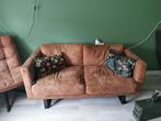 2 zits bank plus stoeltjes, Cognac, 150 tot 200 cm, Tweepersoons, 75 tot 100 cm