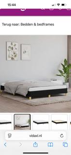 Bedframe zonder matras stof zwart 140x190 cm, Ophalen, Zwart, 140 cm, Hout
