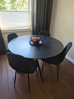 Eettafelset - Ronde tafel met 4 stoelen, Huis en Inrichting, Complete eetkamers, Ophalen of Verzenden, Zo goed als nieuw, Modern