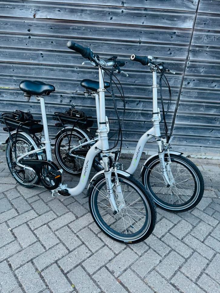 2x E4 motion elektrische vouwfietsen lage instap 20 inch, Fietsen en Brommers, Fietsen | Vouwfietsen, Zo goed als nieuw, 20 inch of meer