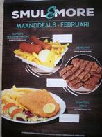 1 POSTER Smul&More maanddeals cafétaria Februari Menu poster, Ophalen of Verzenden, Zo goed als nieuw