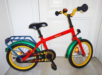 Fiets kind Loekie Zestien 16 inch blauw rood groen geel beschikbaar voor biedingen