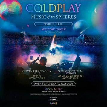 6x Tickets zitplaasten Coldplay Wembley 4 september beschikbaar voor biedingen