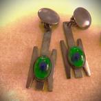 oorbellen clips 1 met tijgeroog 1 gr/blauw hanger, Verzenden, Overige materialen