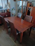 Eettafel en 4 stoelen. Kersenhout., Huis en Inrichting, Tafels | Eettafels, Ophalen, Gebruikt, 150 tot 200 cm, Kersenhout