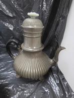 Antieke Tinnen Koffiepot met Delfts Blauw, Antiek en Kunst, Ophalen of Verzenden
