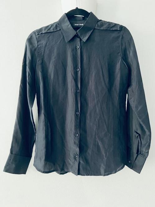 Zwarte zijden blouse Orson + Bodil, maat 36, Kleding | Dames, Blouses en Tunieken, Nieuw, Maat 36 (S), Zwart, Verzenden